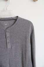 Gap Light Gray Long Sleeved Henley Shirt | L