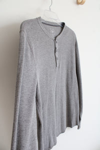 Gap Light Gray Long Sleeved Henley Shirt | L