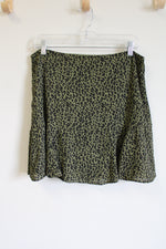 Trixxi Green Leopard Print Chiffon Mini Skirt | XL