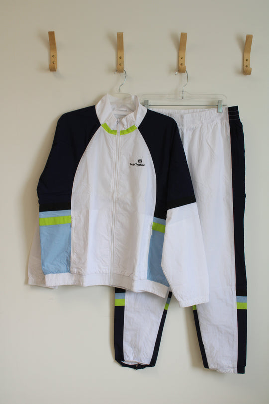 NEW Sergio Tacchini Merano 2-Piece White Multi-Color Tracksuit | XL