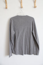 Gap Light Gray Long Sleeved Henley Shirt | L