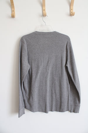 Gap Light Gray Long Sleeved Henley Shirt | L