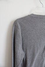 Gap Light Gray Long Sleeved Henley Shirt | L