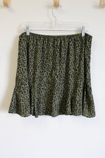 Trixxi Green Leopard Print Chiffon Mini Skirt | XL