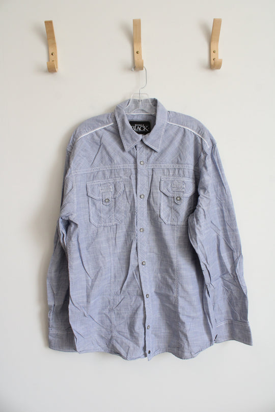 Buckle Black Athletic Fit Light Blue Button Down Shirt | XL