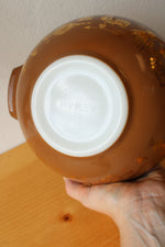 Vintage Pyrex Brown and Gold Early American Cinderella Mixing Bowl