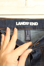 Lands' End Dark Wash Cuffed Jeans | 10