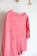 J.Jill Pink Embroidered Tunic Top | XS