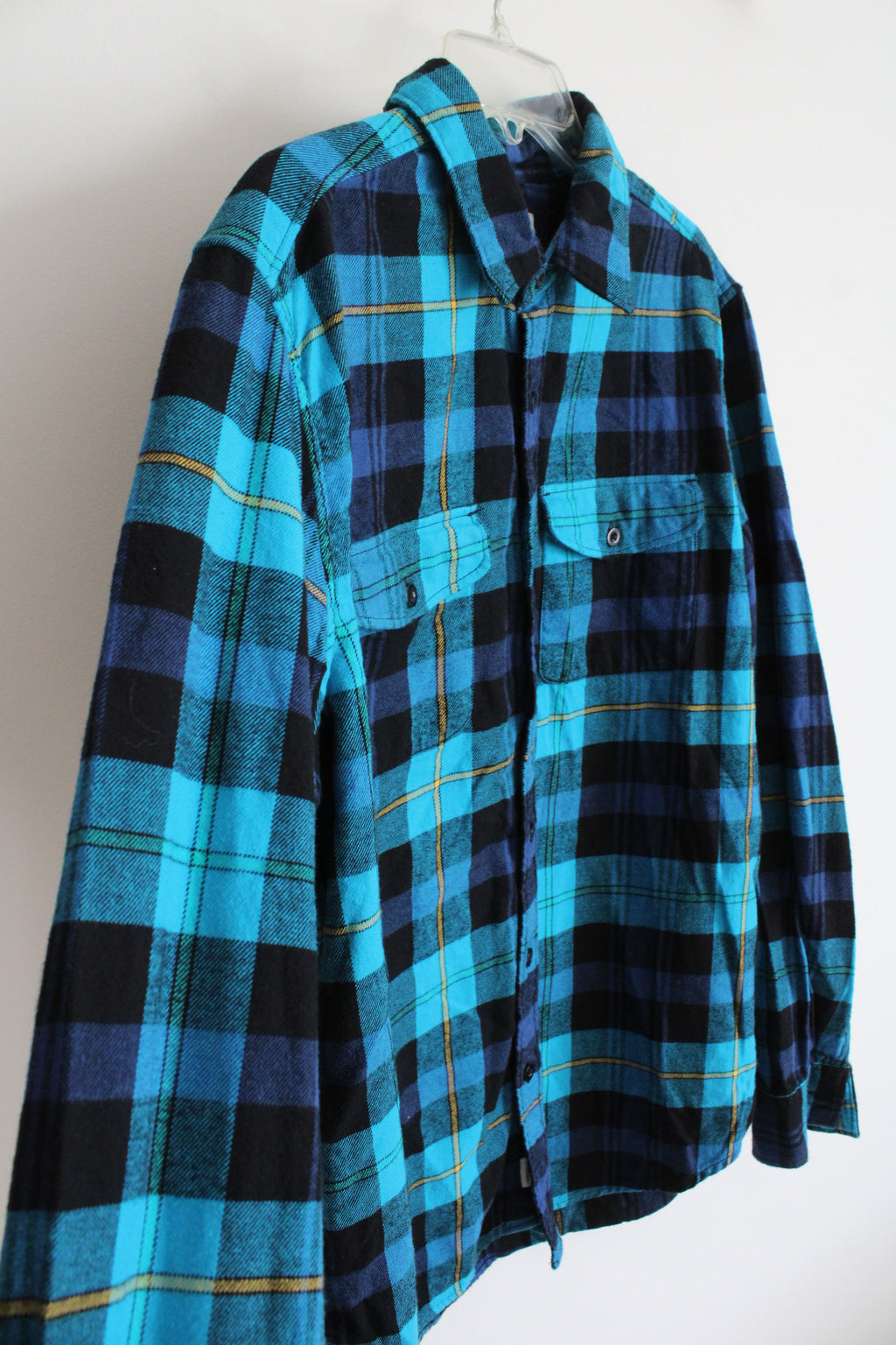 American Eagle Classic Fit Blue & Black Plaid Flannel | XL