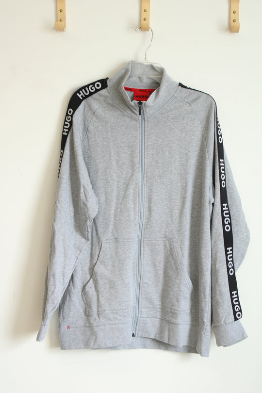 HUGO Gray Sporty Logo Full Zip Jacket | XXL