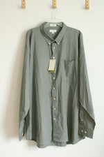 NEW Cutter & Buck Green & White Small Checked Button Down Shirt | 4XL
