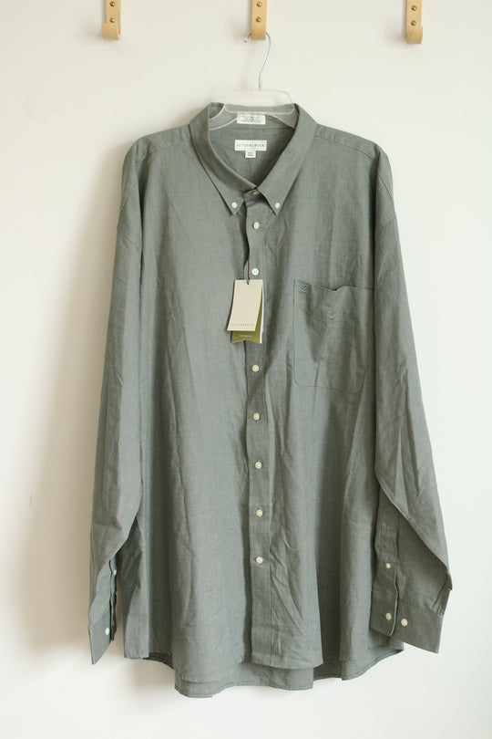 NEW Cutter & Buck Green & White Small Checked Button Down Shirt | 4XL