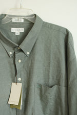 NEW Cutter & Buck Green & White Small Checked Button Down Shirt | 4XL