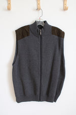 Alex Cannon Gray Cotton Full Zip Sweater Vest | L