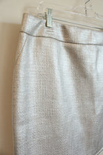 NEW White House Black Market Silver Textured Mini Skirt | 12