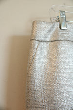 NEW White House Black Market Silver Textured Mini Skirt | 12