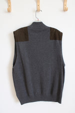 Alex Cannon Gray Cotton Full Zip Sweater Vest | L
