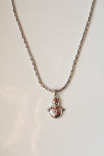 Snowman Pendant Sterling Silver Necklace