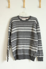 Weatherproof Vintage Gray & White Fair Isle Crewneck Sweater | XL
