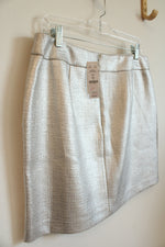 NEW White House Black Market Silver Textured Mini Skirt | 12