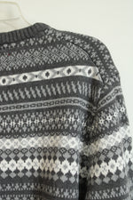 Weatherproof Vintage Gray & White Fair Isle Crewneck Sweater | XL