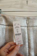 NEW White House Black Market Silver Textured Mini Skirt | 12