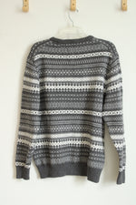 Weatherproof Vintage Gray & White Fair Isle Crewneck Sweater | XL