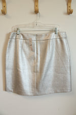 NEW White House Black Market Silver Textured Mini Skirt | 12