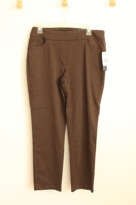 NEW Napa Valley Brown Comfort Waistband Pants | 10P