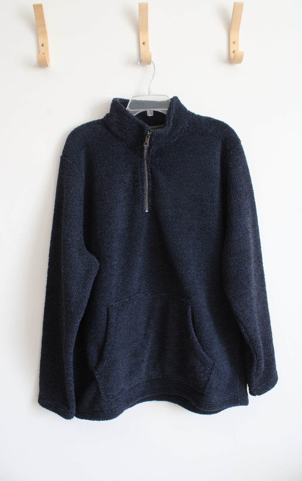 Telluride Clothing Company Blue Soft Fuzzy Quarter Zip Sweatshirt | XXL