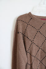 American Blue Himalayan Yak Black & Brown Argyle Sweater | L