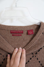 American Blue Himalayan Yak Black & Brown Argyle Sweater | L