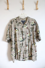 Newport Blue & Brown Flower & Grasshopper Button Down Shirt | XL (17-17.5)