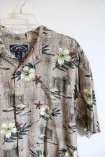 Newport Blue & Brown Flower & Grasshopper Button Down Shirt | XL (17-17.5)