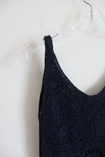 Tory Burch Navy Crocheted Cottom Dress | S