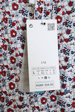 NEW Cactus Man Ricky Singh Red White & Blue Floral Button Down Shirt | L