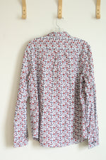 NEW Cactus Man Ricky Singh Red White & Blue Floral Button Down Shirt | L
