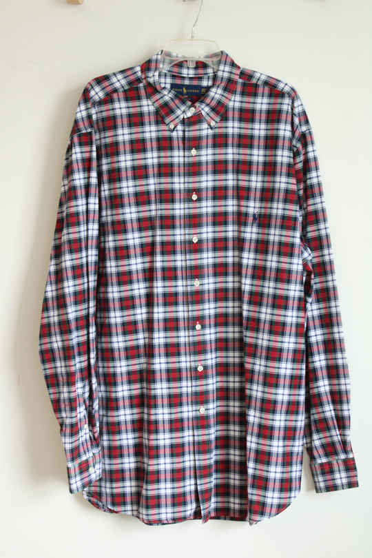 Ralph Lauren Red Plaid Classic Fit Button Down Shirt | 2XL Tall
