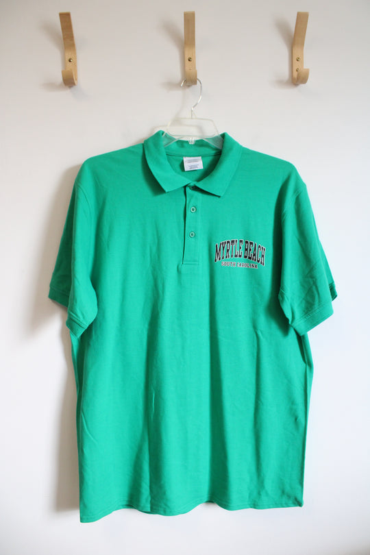 Myrtle Beach South Carolina Green Polo Shirt | XL