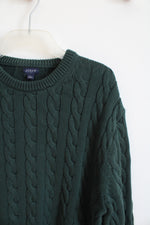 J.Crew Green Cable Knit Chunky Sweater | L