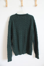 J.Crew Green Cable Knit Chunky Sweater | L