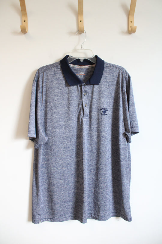 Beverly Hills Polo Club Blue Heathered Polo Shirts | XL