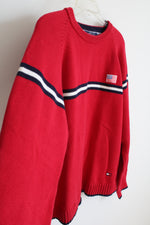 Tommy Hilfiger Red White & Blue Stripe Sweater | XL