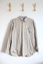 Tommy Hilfiger Tan Button Down Cotton Shirt | L