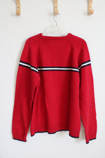 Tommy Hilfiger Red White & Blue Stripe Sweater | XL