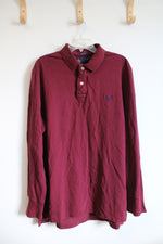 American Eagle Vintage Fit Maroon Collared Henley Shirt | XXL