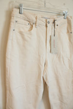NEW Justusa Off-White Raw Hem Jeans | 12