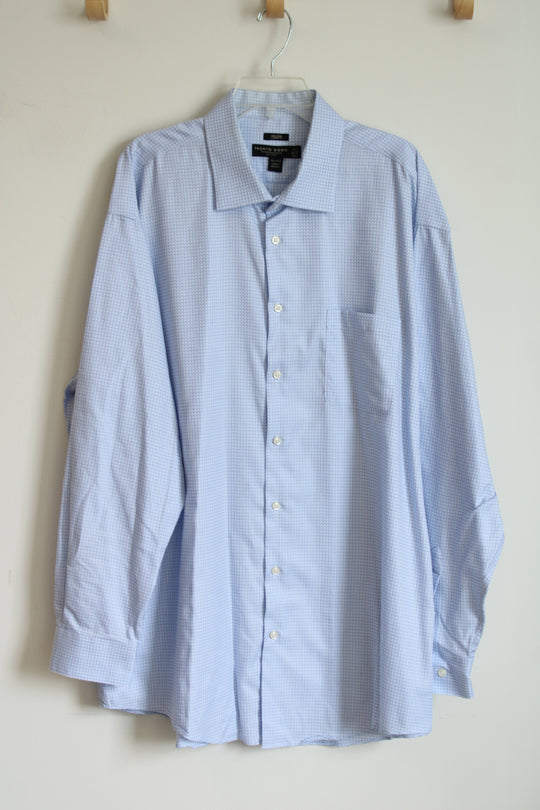 Pronto Uomo Blue Checked Non-Iron Classic Fit Shirt | 18 1/2 Tall