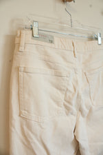 NEW Justusa Off-White Raw Hem Jeans | 12