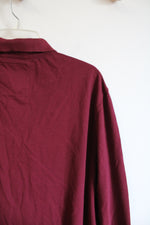 American Eagle Vintage Fit Maroon Collared Henley Shirt | XXL